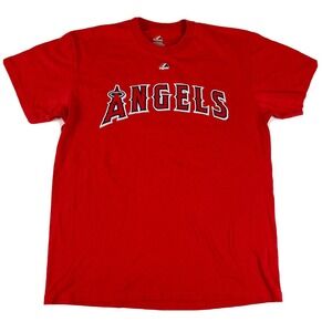 Los Angeles Anaheim Angels Josh Hamilton T shirt Red Cotton